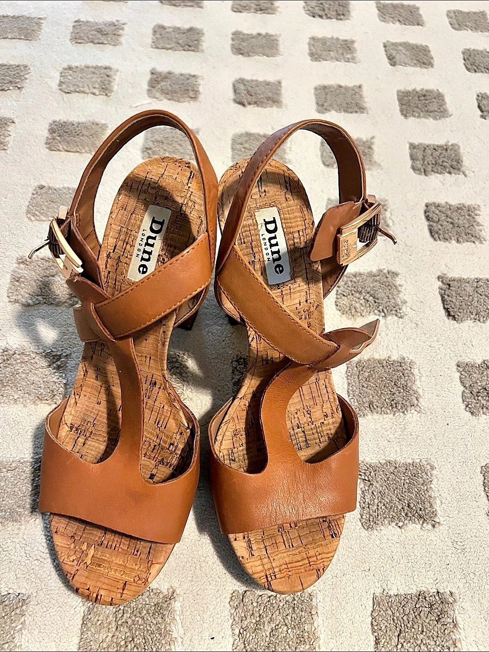 Dune Brown Heeled Sandals